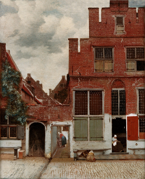 Kunstdruck „Die kleine Straße“ von Vermeer – detailreiche Straßenszene mit holländischem Flair und ruhiger Atmosphäre, ein Meisterwerk der Genremalerei für Ihr Zuhause.