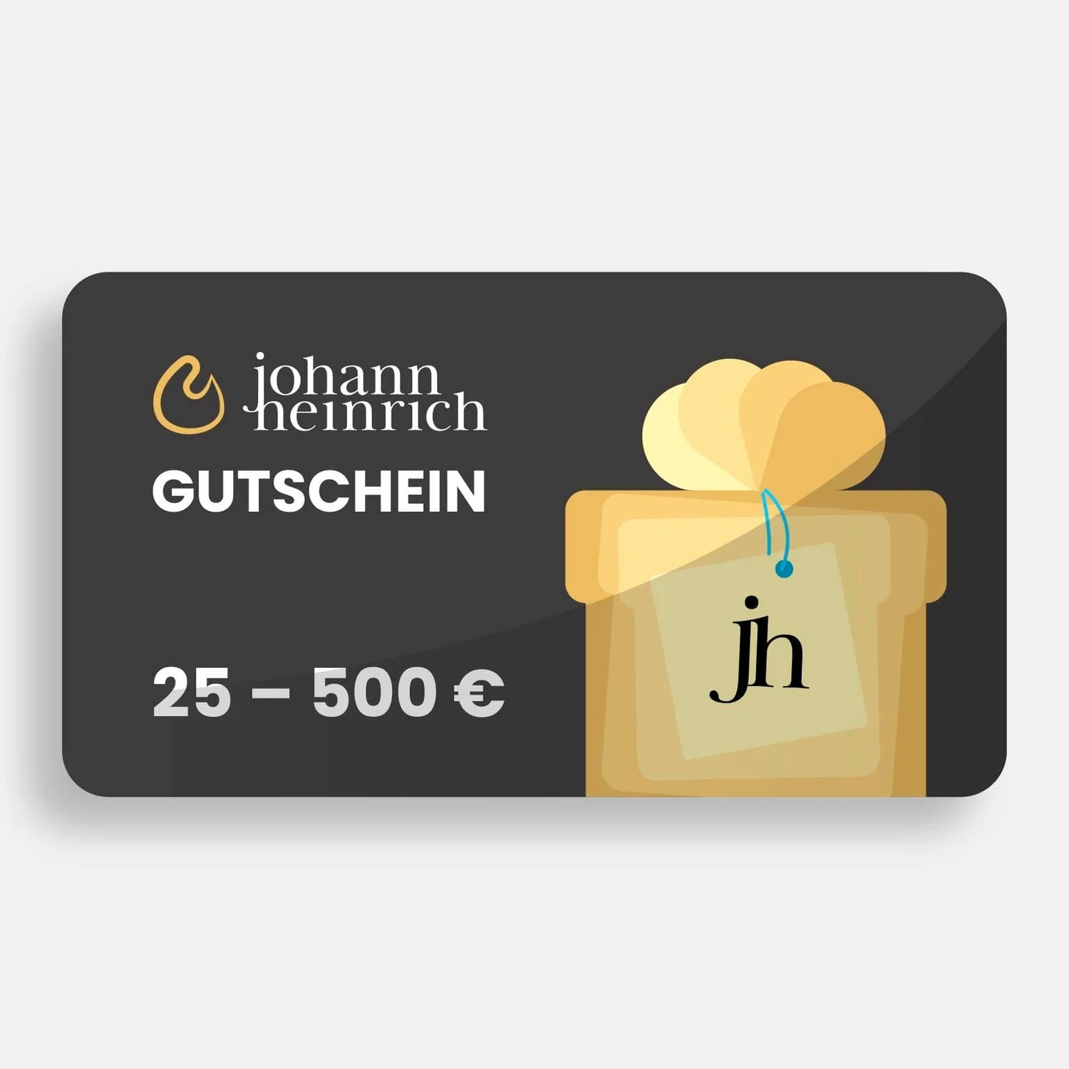 Geschenkgutschein der Galerie Johann-Heinrich, 25 bis 500 Euro