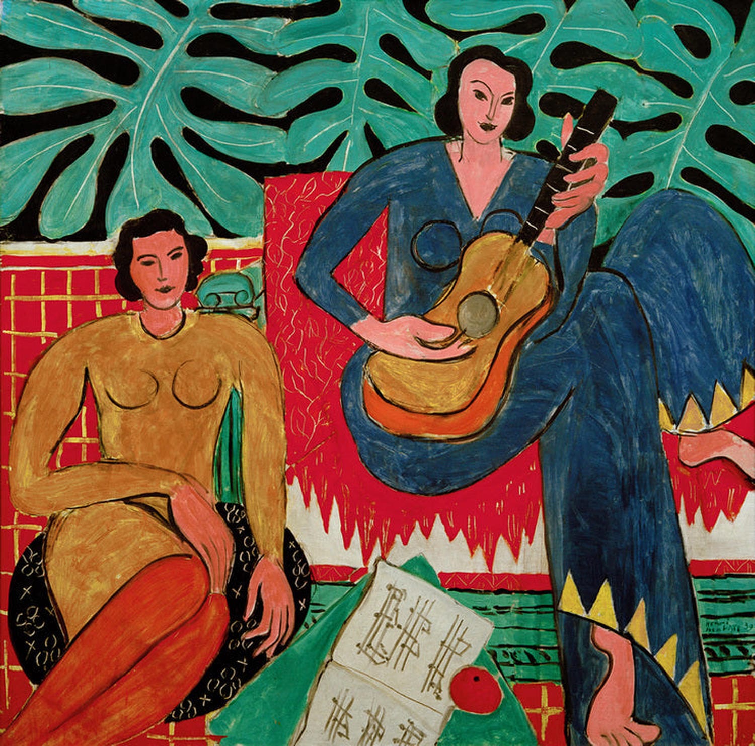 Henri Matisse’ „Die Musik“ (1939) als hochwertiger Kunstdruck – ein spätes Meisterwerk über Farbe, Harmonie und stilisierte Schönheit. Jetzt entdecken!