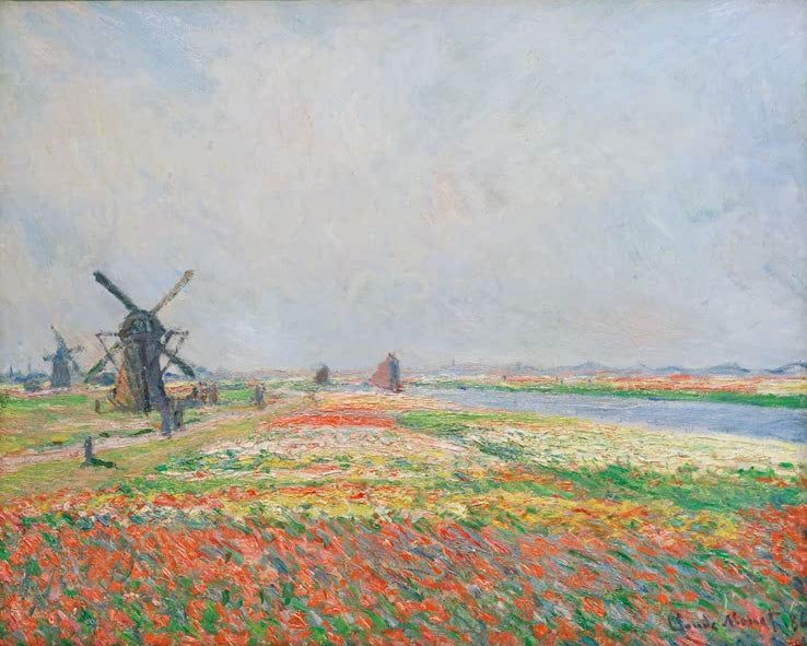 Blumenfelder und Windmühlen | Claude Monet