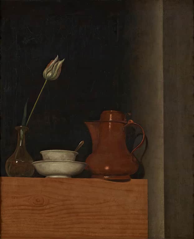 Stillleben mit Krug und Tulpe von Anna Maria Punz aus dem Jahr 1754