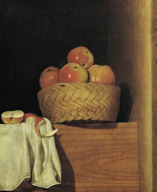 Stillleben mit Apfelkorb von Anna Maria Punz aus dem Jahr 1754