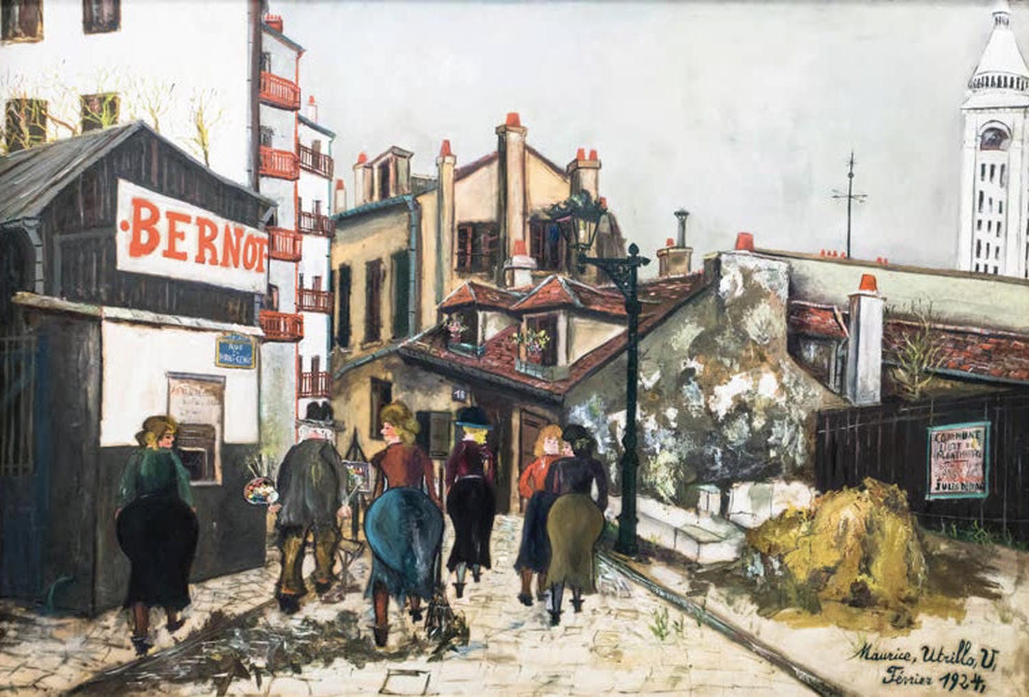 "La Maison Bernot" von Maurice Utrillo – Pariser Straßenszene mit charakteristischer Architektur.