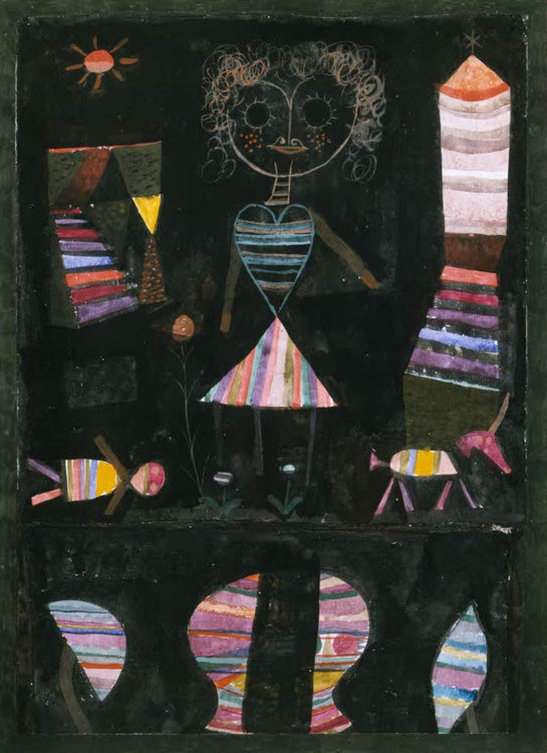 "Puppentheater“ von Paul Klee, expressionistisches Gemälde mit abstrakten Figuren aus dem Jahr 1923