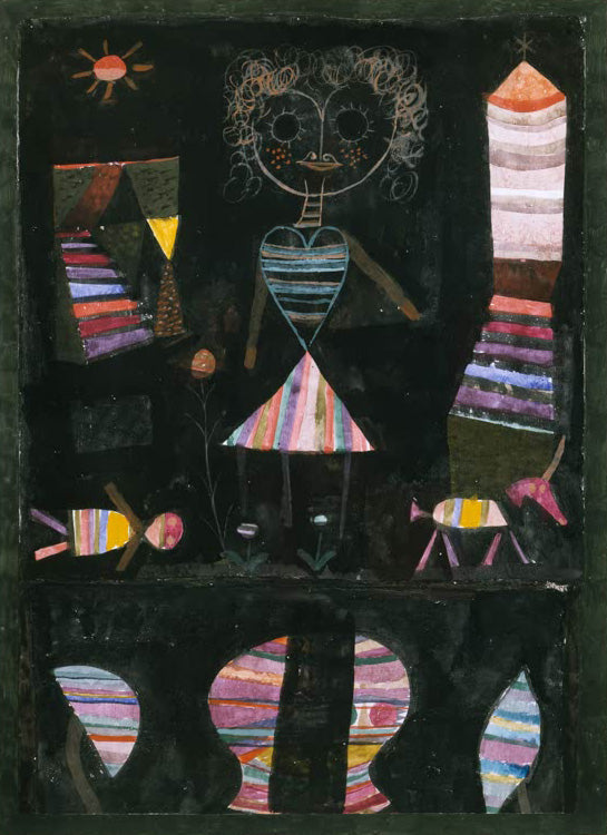"Puppentheater“ von Paul Klee, expressionistisches Gemälde mit abstrakten Figuren aus dem Jahr 1923