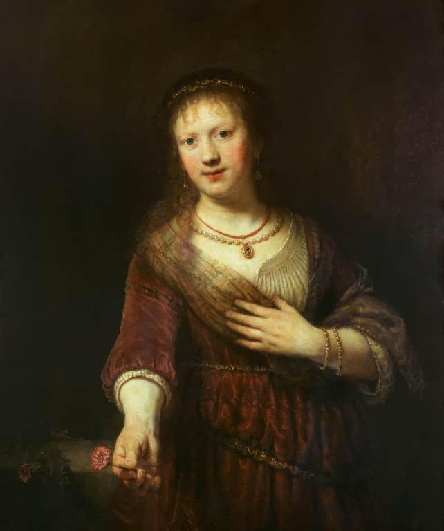 Saskia mit der roten Blume | Rembrandt van Rijn