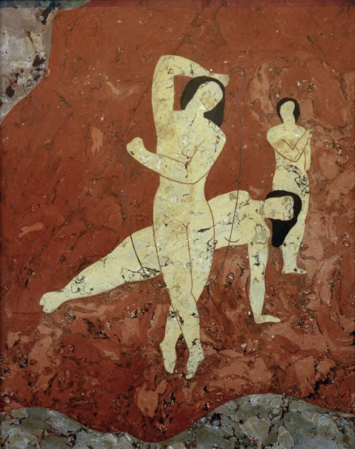 "Seilspringende" von Willi Baumeister – moderne Darstellung einer springenden Figur mit klarer Linienführung.