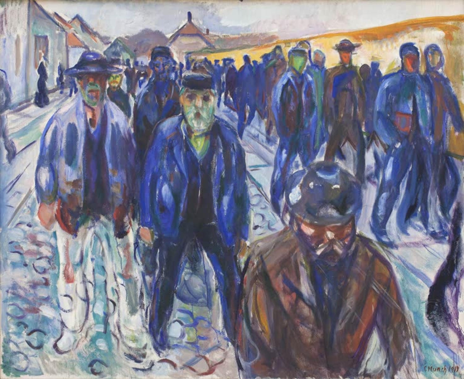 Kunstdruck Arbeiter auf dem Heimweg von Edvard Munch