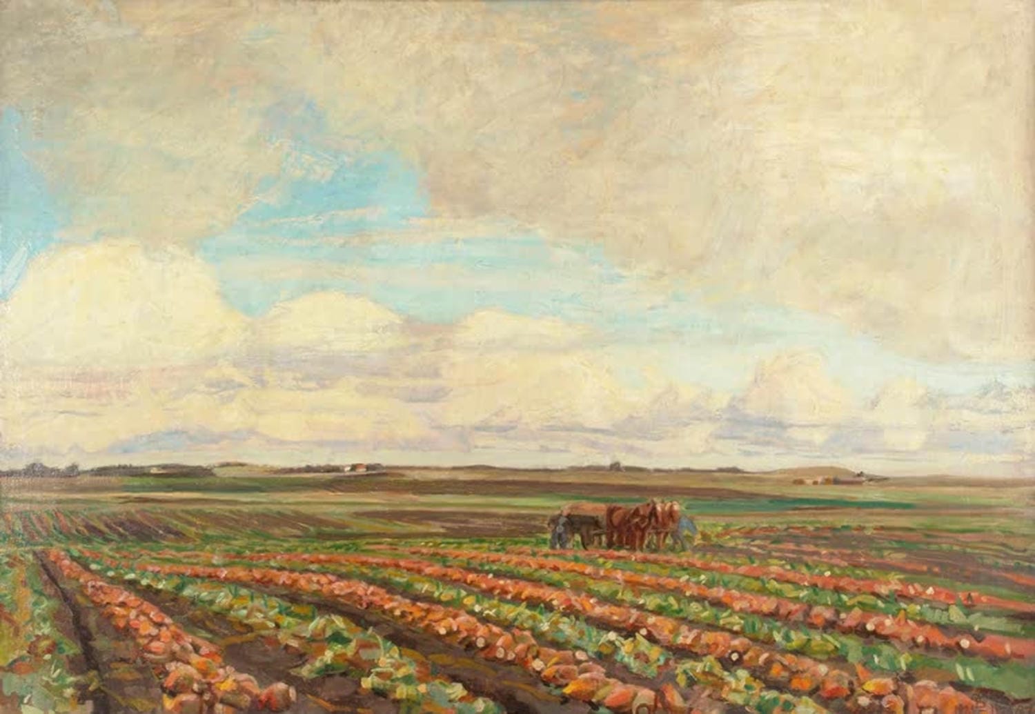 Kunstdruck Rübenernte von Fritz Syberg