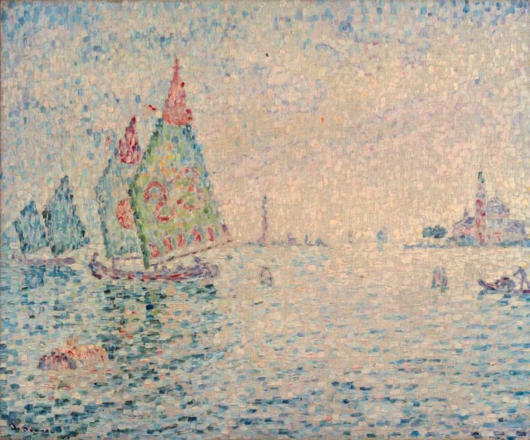 „Venedig, Inseln der Lagune“ von Paul Signac – farbenfrohe Ansicht der venezianischen Lagune mit kleinen Inseln, Wasser und weitem Himmel.