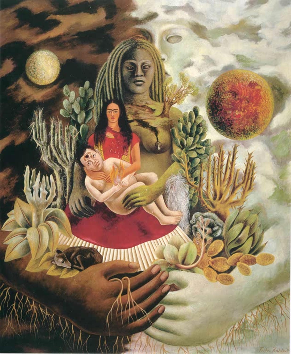 Die Liebesumarmung des Universums von Frida Kahlo als Kunstdruck