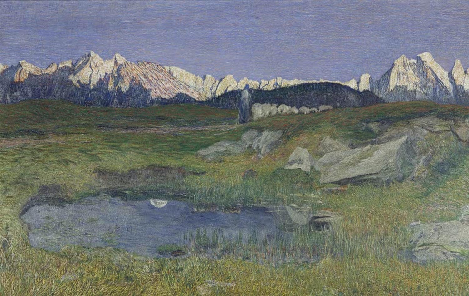 Alpenlandschaft bei Sonnenuntergang | Giovanni Segantini