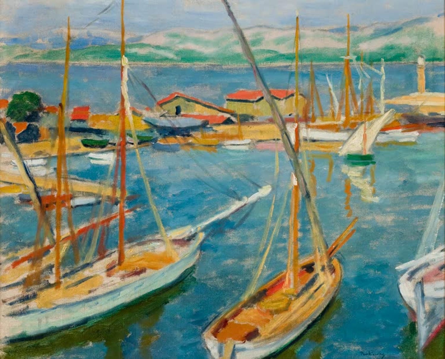 Józef Pankiewicz Kunstdruck „Hafen von Saint-Tropez“