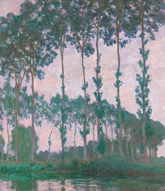 Pappeln am Ufer der Epte, bewölktes Wetter | Claude Monet