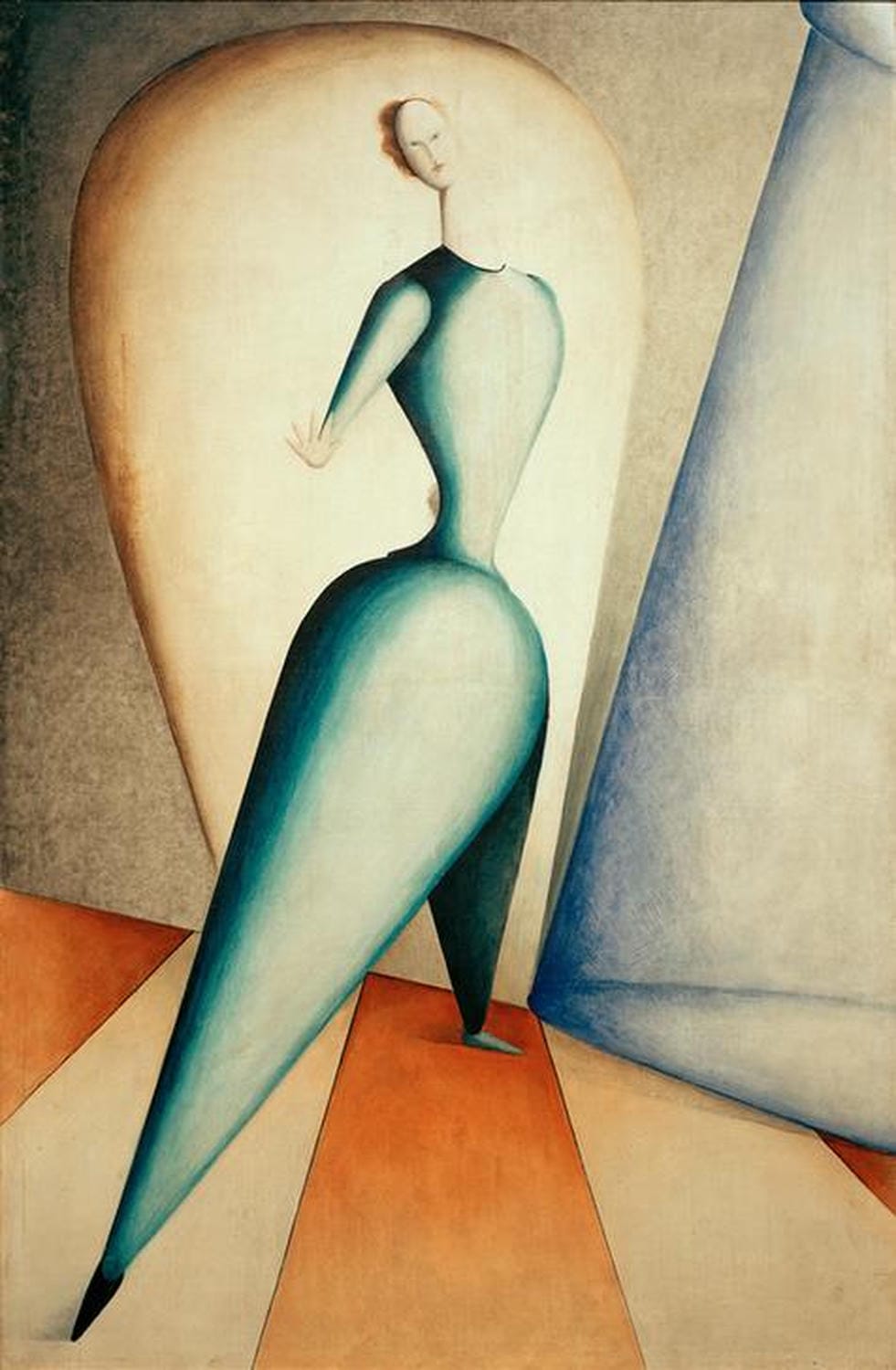 Kunstdruck von Oskar Schlemmers „Der Tänzer“ (1923), eine Lithografie mit stilisierter Darstellung eines Tänzers in geometrischen Formen.