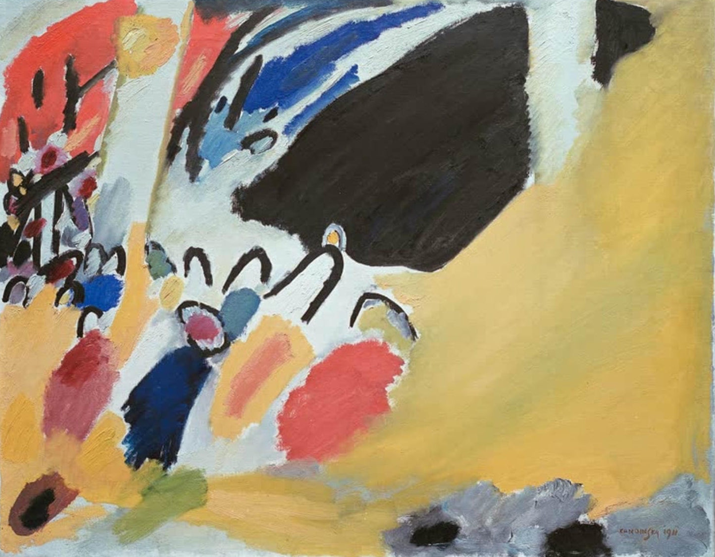 Wassily Kandinsky Gemälde „Impression III“ – abstrakte Komposition mit lebhaften Farben und dynamischen Formen.