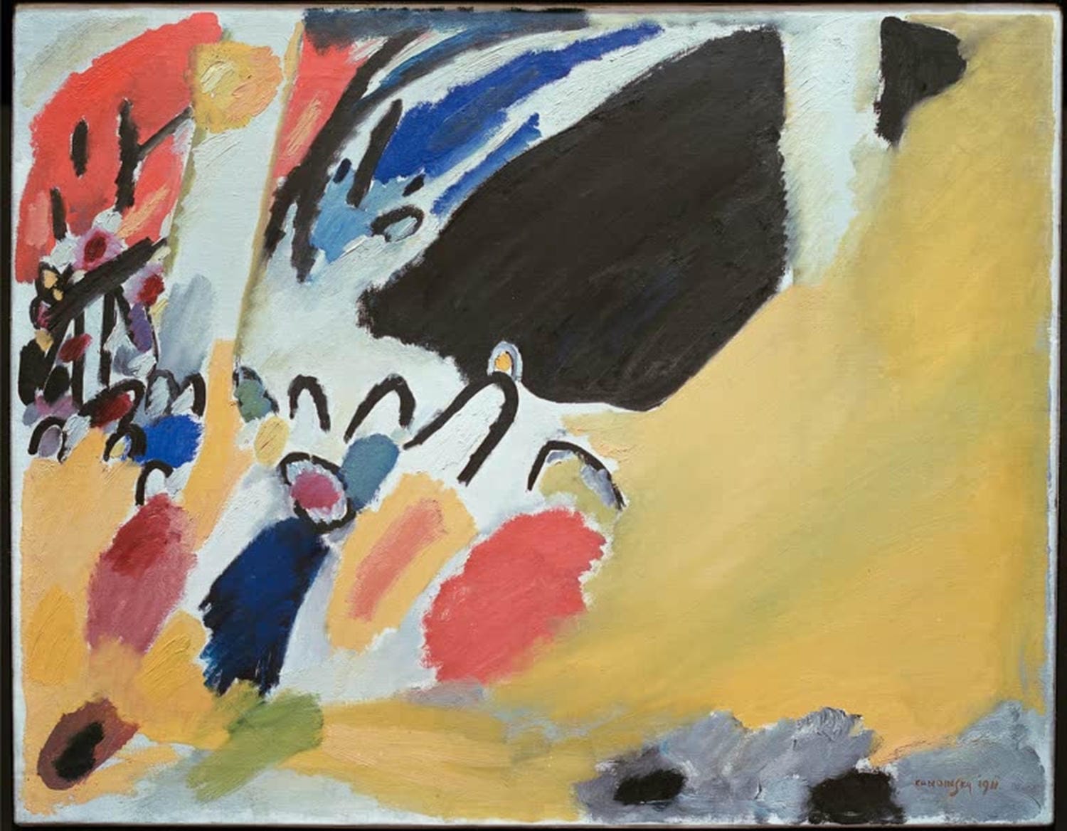 Wassily Kandinsky Gemälde „Impression III“ – abstrakte Komposition mit lebhaften Farben und dynamischen Formen.