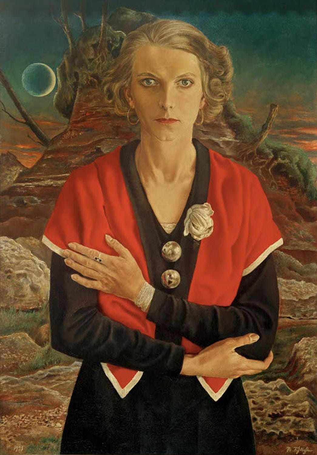 "Frauenporträt" von Rudolf Schlichter – sachliches Porträt einer Frau in klarer Komposition.