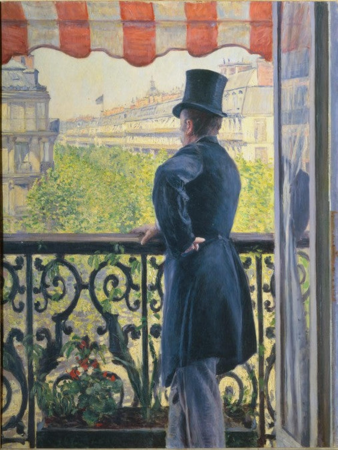 Kunstdruck: Mann auf einem Balkon | Gustave Caillebotte