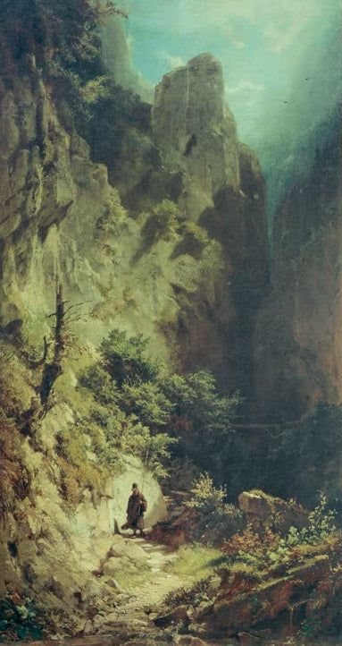 Mönch, zum Fischen gehend | Carl Spitzweg