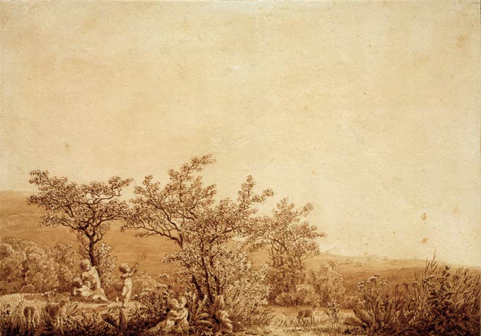„Der Frühling, Der Morgen, Die Kindheit“ von Caspar David Friedrich – romantische Landschaft als Sinnbild für Frühling und Neubeginn.