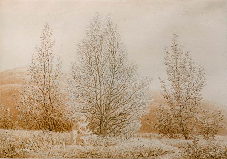 „Der Frühling“ von Caspar David Friedrich – romantische Frühlingslandschaft mit erwachender Natur und sanfter Lichtstimmung.