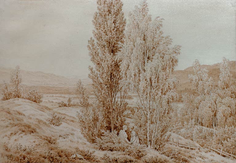„Der Sommer“ von Caspar David Friedrich – romantische Sommerlandschaft mit üppiger Natur und harmonischer Lichtstimmung.