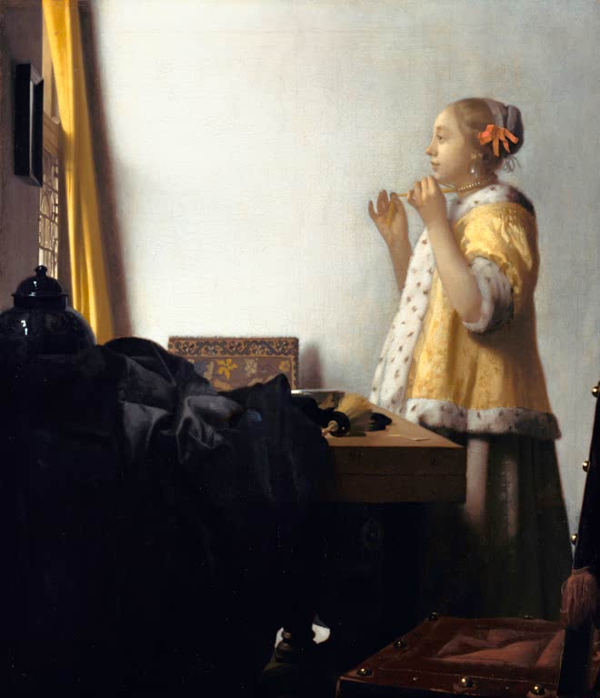 Junge Dame mit Perlenhalsband | Johannes Vermeer
