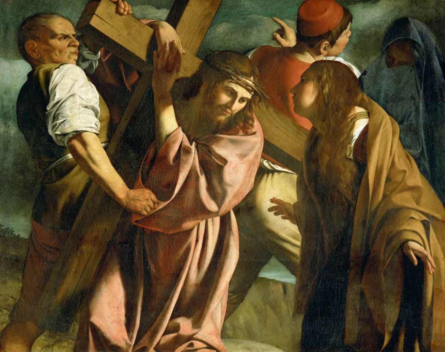 Die Kreuztragung Christi von Michelangelo Caravaggio – Barockes Gemälde von Christus beim Tragen des Kreuzes mit intensivem Hell-Dunkel-Kontrast