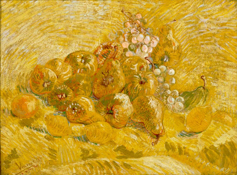 Quitten, Zitronen, Birnen und Trauben von Vincent van Gogh