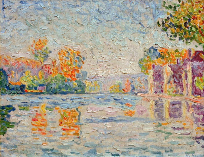 „Die Seine bei Samois“ von Paul Signac – farbenfrohe neoimpressionistische Flusslandschaft mit der Seine.