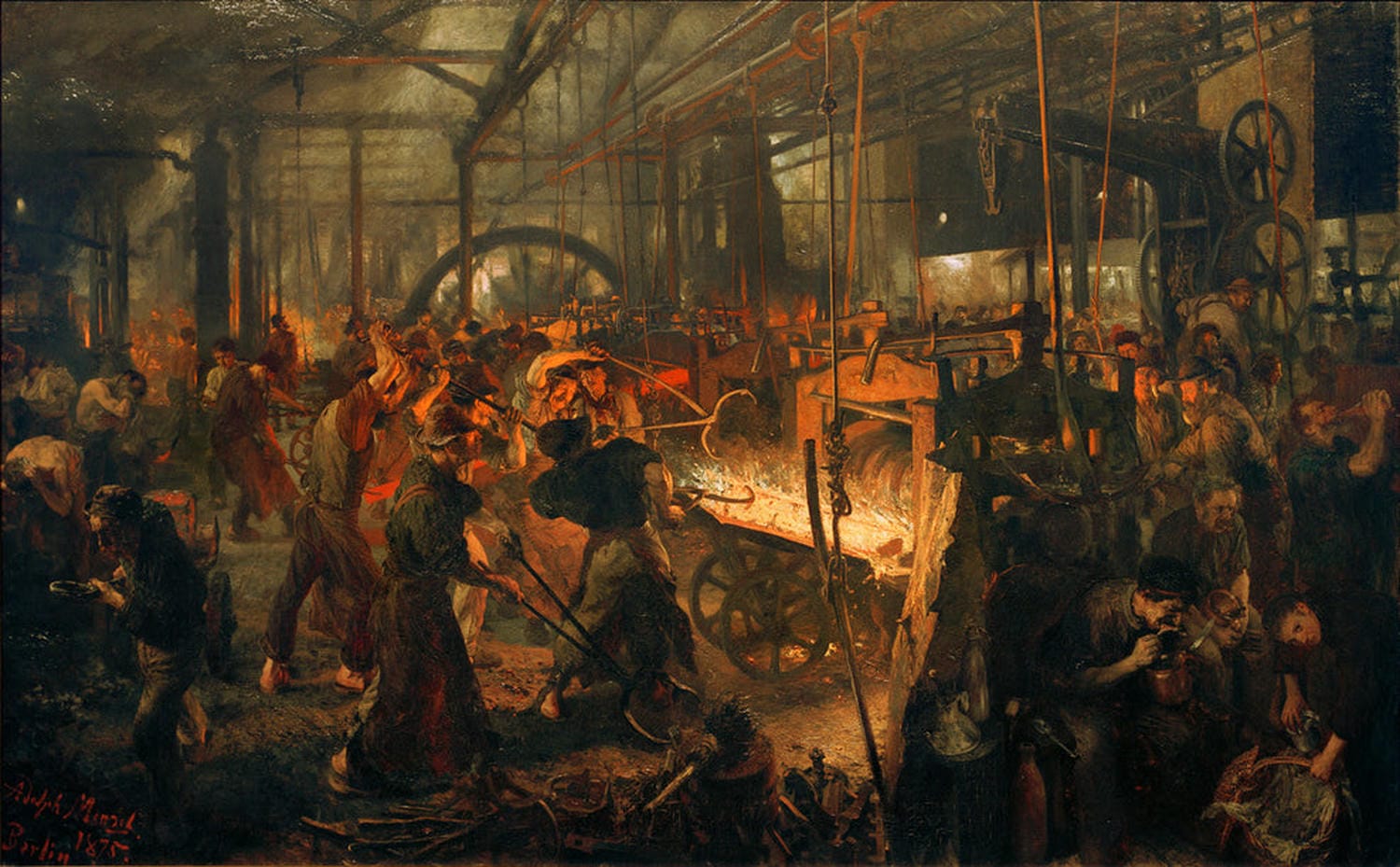 Adolph von Menzels „Eisenwalzwerk (Moderne Cyklopen)“ als hochwertiger Kunstdruck – ein Meisterwerk der Industriezeit zwischen Realismus, Kraft und moderner Symbolik. Jetzt entdecken!
