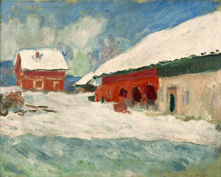 Die roten Häuser in Bjönnegaard | Claude Monet