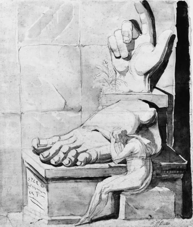 Der Künstler, verzweifelnd vor der Größe der antiken Trümmer | Johann Heinrich Füssli