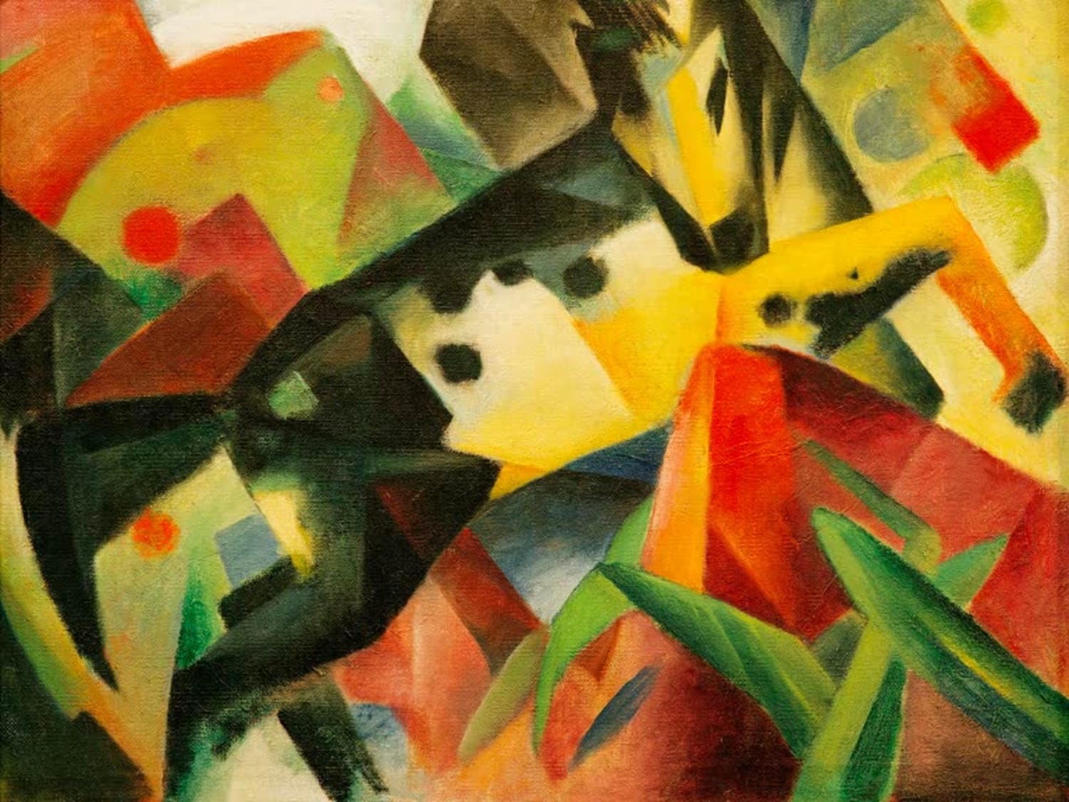Kunstdruck "Springendes Pferd" von Franz Marc im expressionistischen Stil