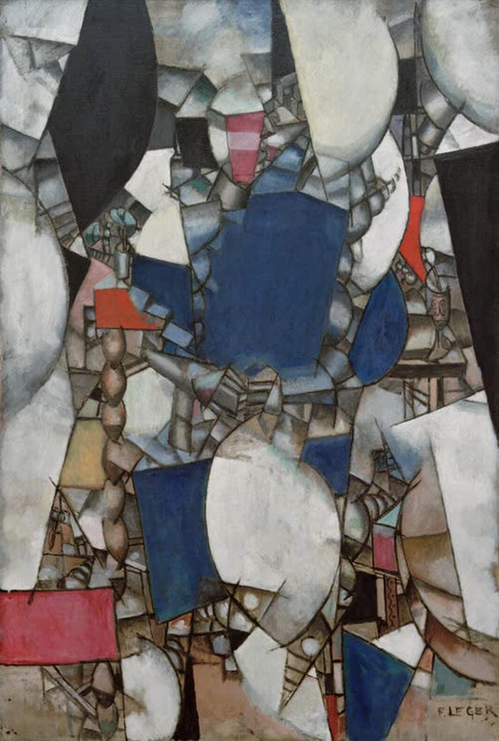"Die Frau in Blau" – kubistisches Gemälde von Fernand Léger mit abstrahierter Frauenfigur.