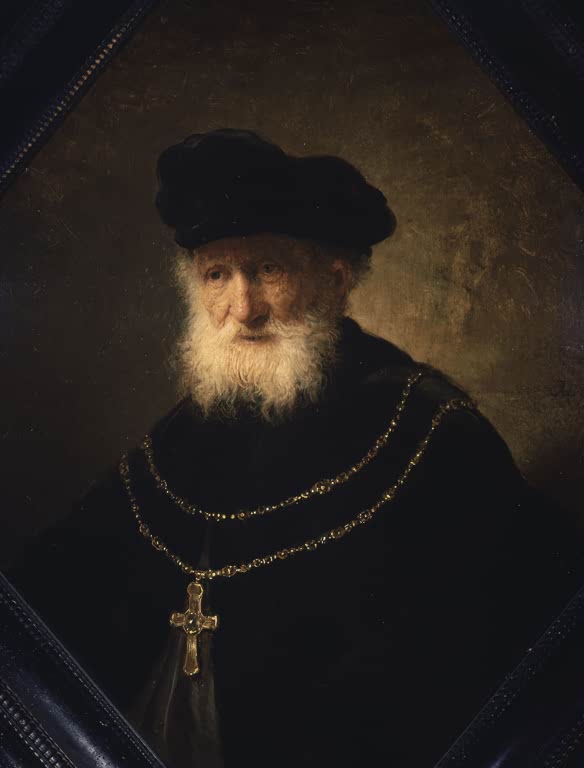 Studie eines alten Mannes mit Goldkette | Rembrandt van Rijn