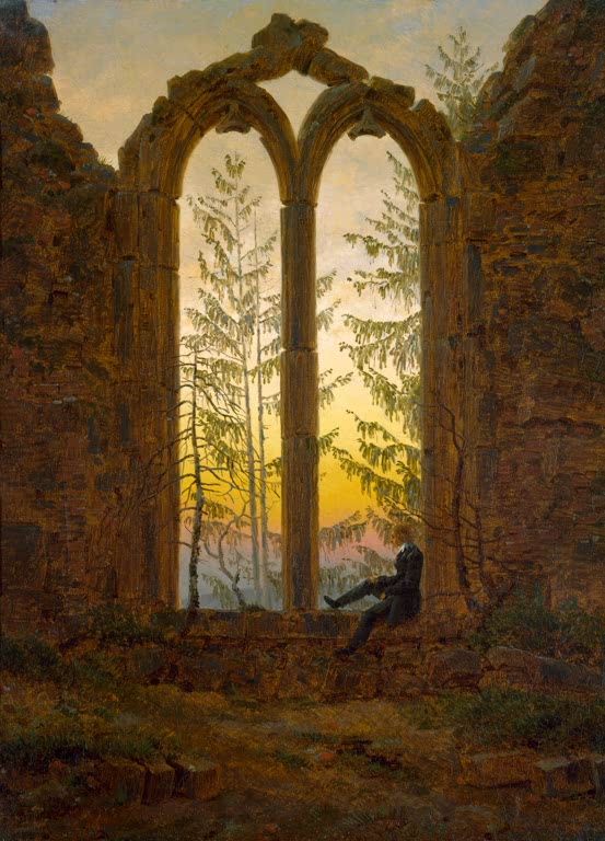 „Der Träumer“ von Caspar David Friedrich – nachdenkliche Figur in einer weitläufigen romantischen Landschaft.