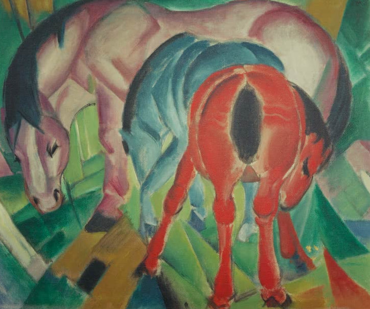 Kunstdruck Stute mit Fohlen von Franz Marc als hochwertiger Kunstprint