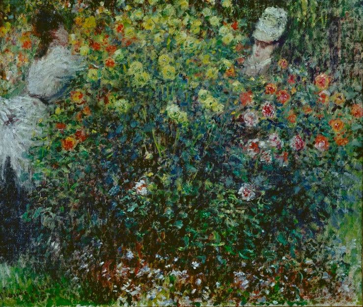 Junge Mädchen in Dahlienbeet | Claude Monet