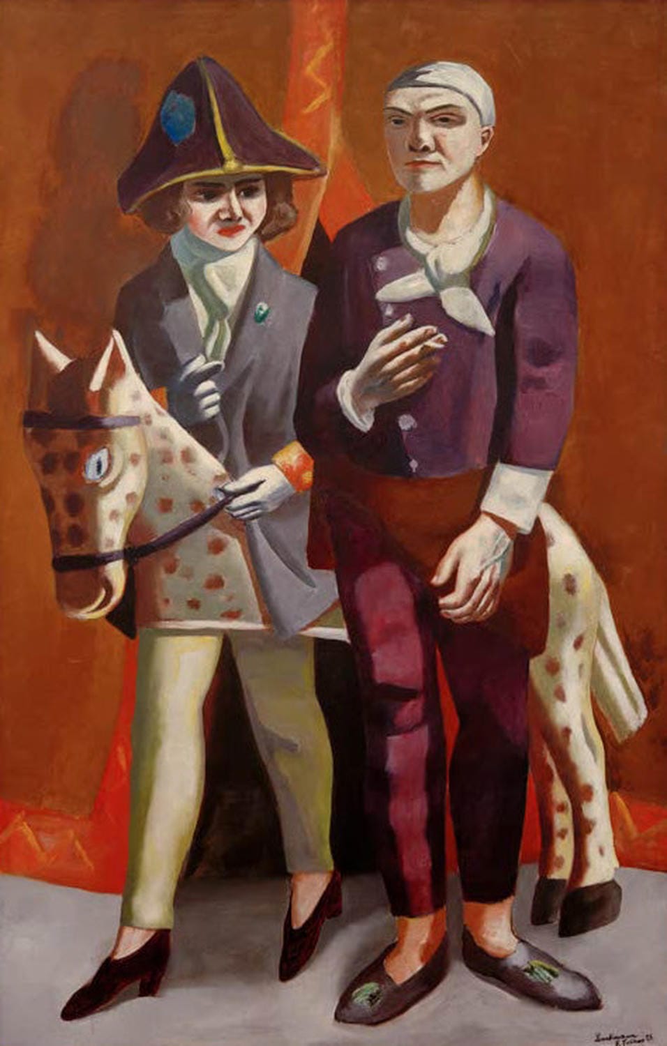 Kunstdruck des Gemäldes „Doppelbildnis Karneval“ von Max Beckmann 1923