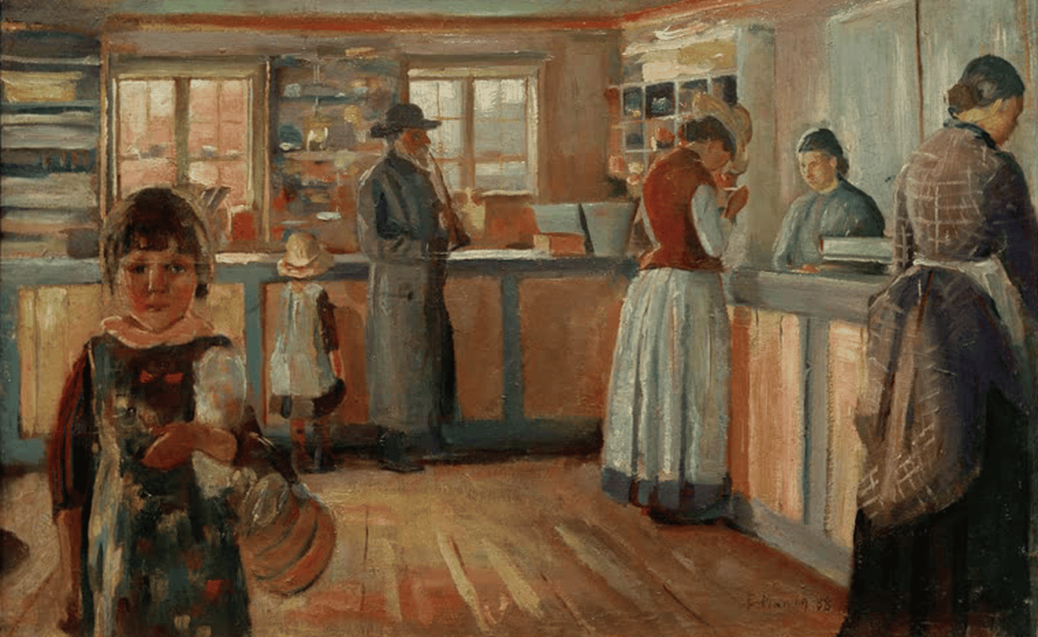 Kunstdruck Beim Dorfkrämer in Vrengen von Edvard Munch