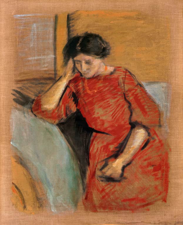 Elisabeth im roten Kleid | August Macke