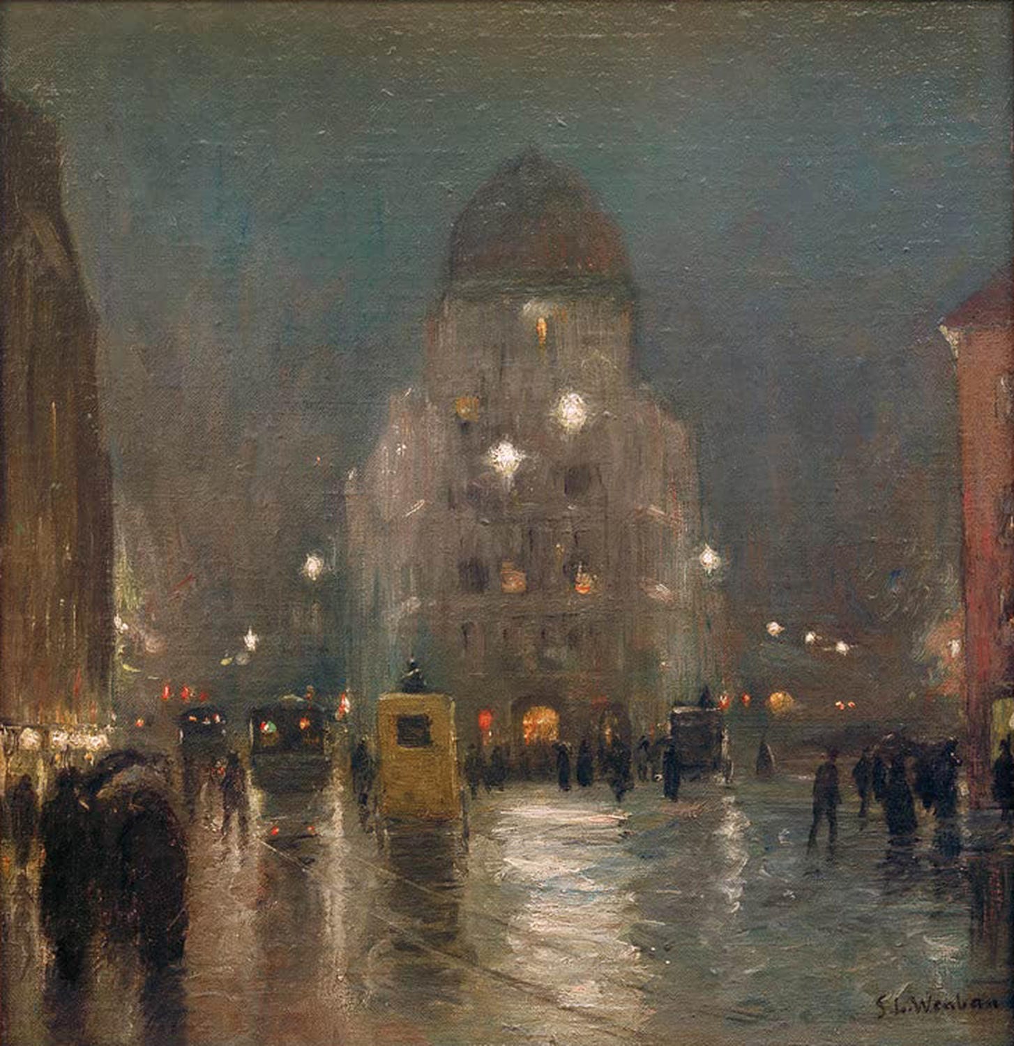 Blick auf den Stachus Gemälde von S. L. Wenban als Kunstdruck