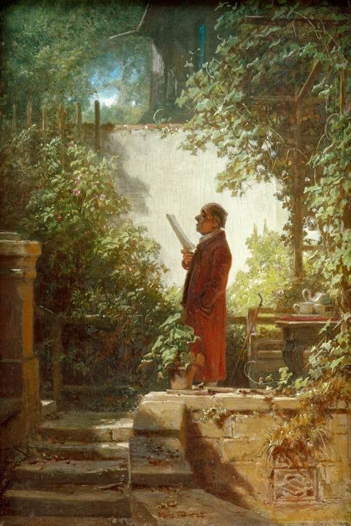 Zeitungsleser im Hausgärtchen | Carl Spitzweg