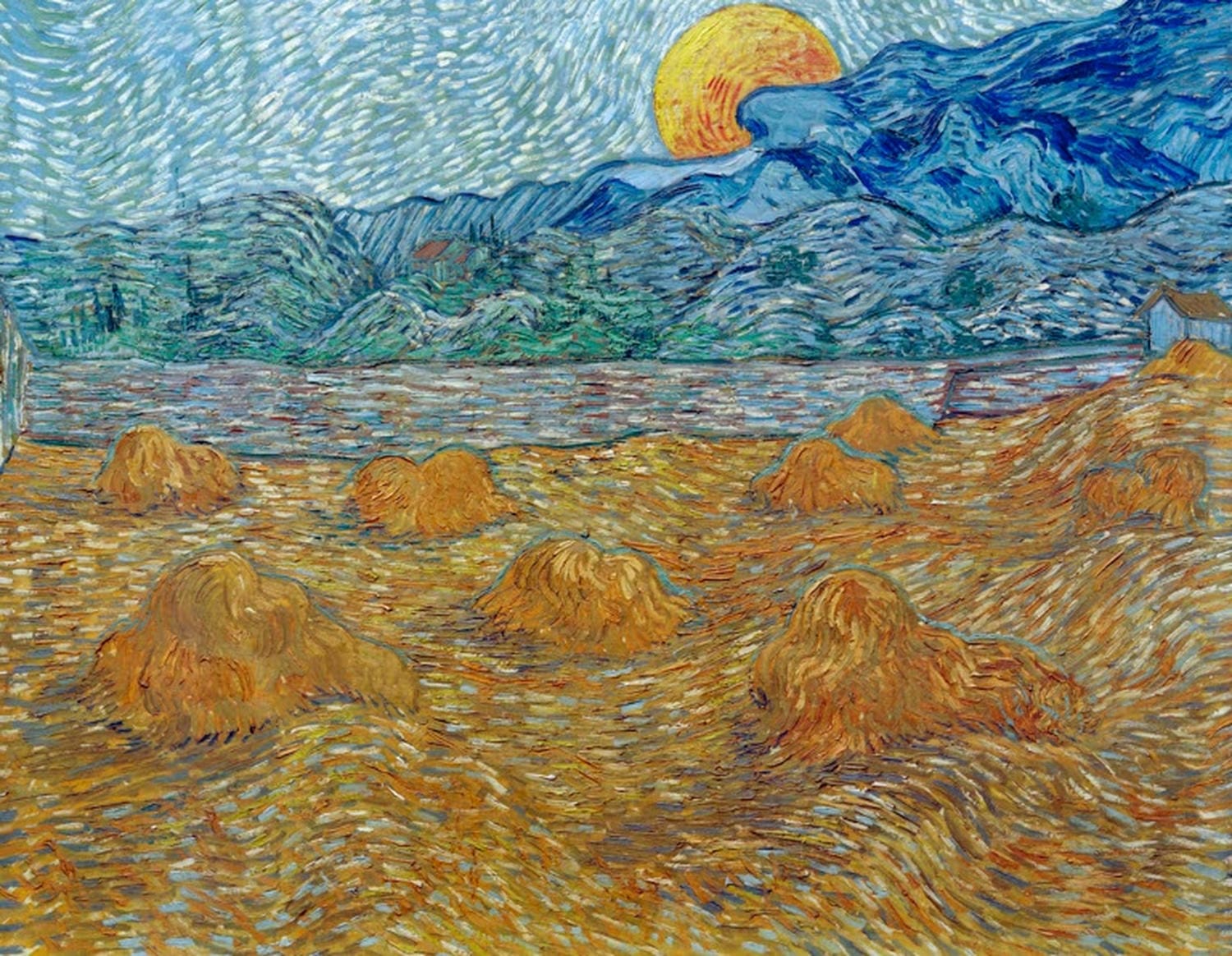 Abendlandschaft bei Mondaufgang