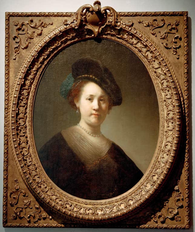 Tronie einer jungen Frau mit Barett | Rembrandt van Rijn