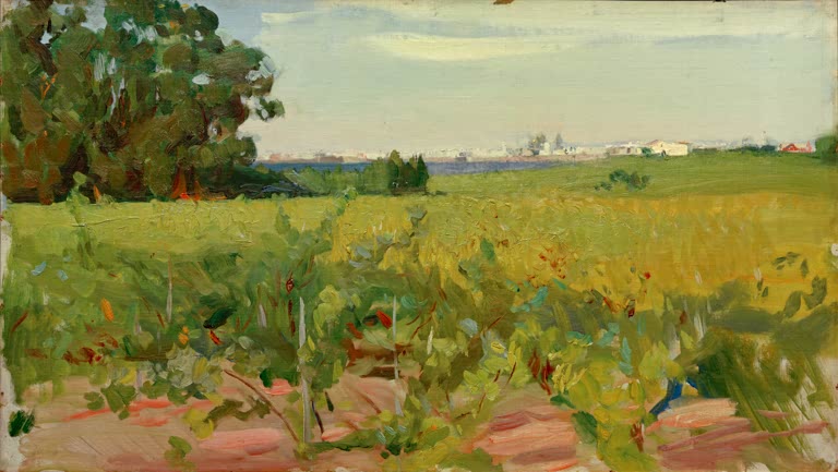 "Bei Sevilla" von Joaquín Sorolla – impressionistische Landschaft bei Sevilla mit mediterraner Lichtstimmung.