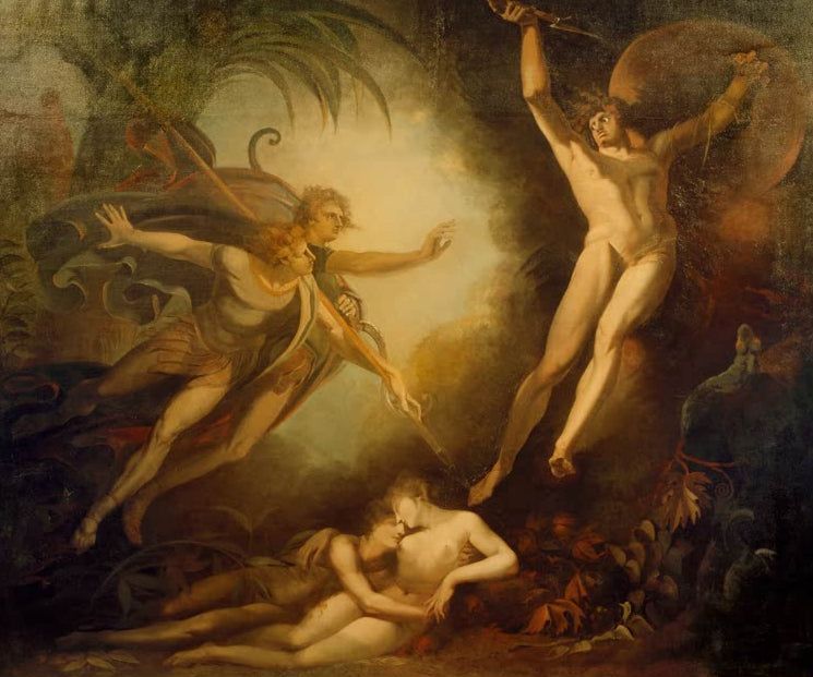 Satan flieht, von Ithuriels Speer berührt | Johann Heinrich Füssli