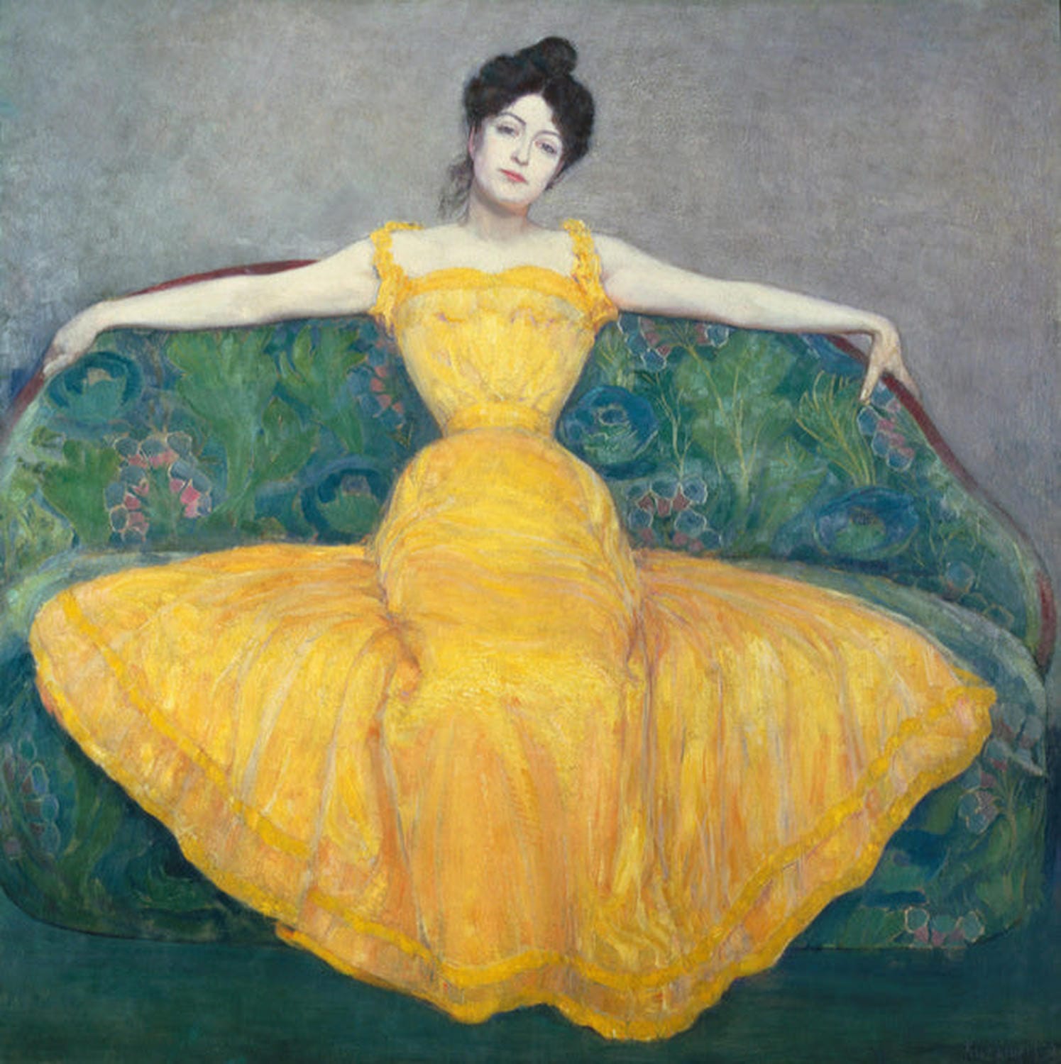 Kunstdruck: Dame in Gelb | Maximilian Kurzweil